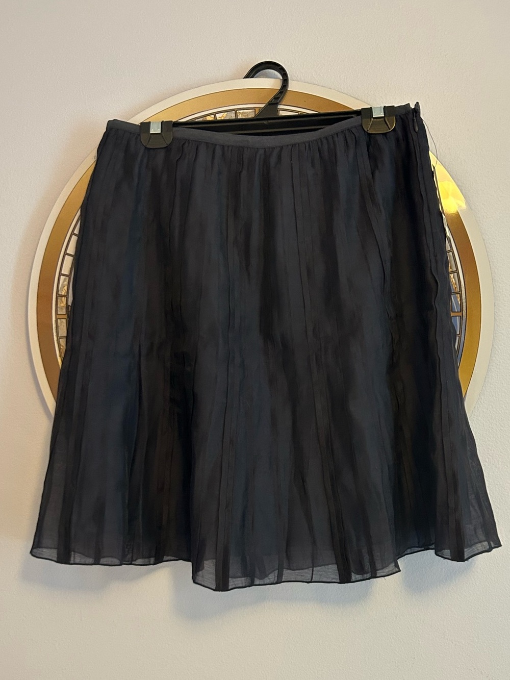 NWT NIC+ZOE Pleated Skirt Size 10P Black Flowy A-Line Career Classic